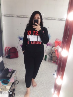 Set Áo Crop Tay Dài-Jog ger Bigsize (Có Ảnh Thật)