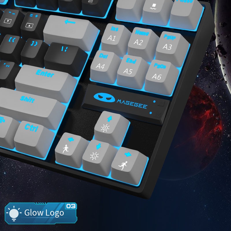 Bàn Phím Cơ Chơi Game Magegee MK-Star 87 Phím Có Đèn Nền LED Thời Trang Chất Lượng Cao