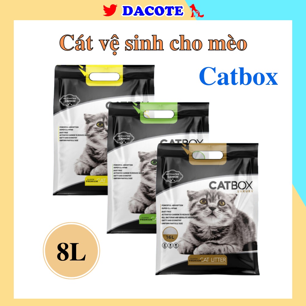Cát vệ sinh cho mèo Catbox túi 8L bổ sung than hoạt tính siêu thấm hút vón thumbnail