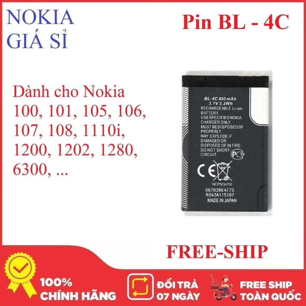 Pin Nokia BL 4C dùng cho nhiều dòng 105, 106, 107, 108, 100, 101, 110, 1200, 1202, 1280 - Nokia giá sỉ