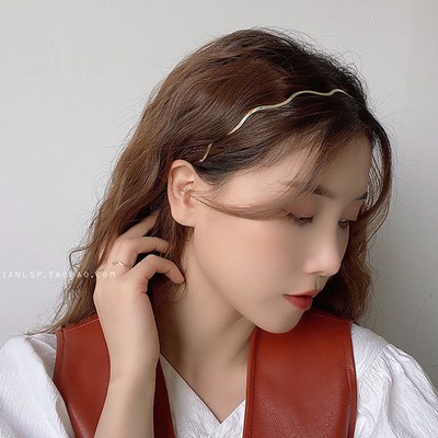 Băng đô cài tóc bằng kim loại màu vàng sang trọng cho nữ