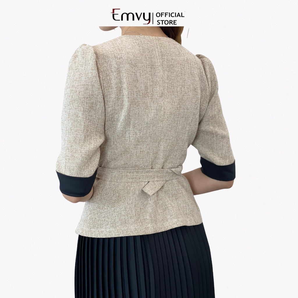 Áo Vest nữ công sở chất liệu dạ xước cao cấp EMVY E5