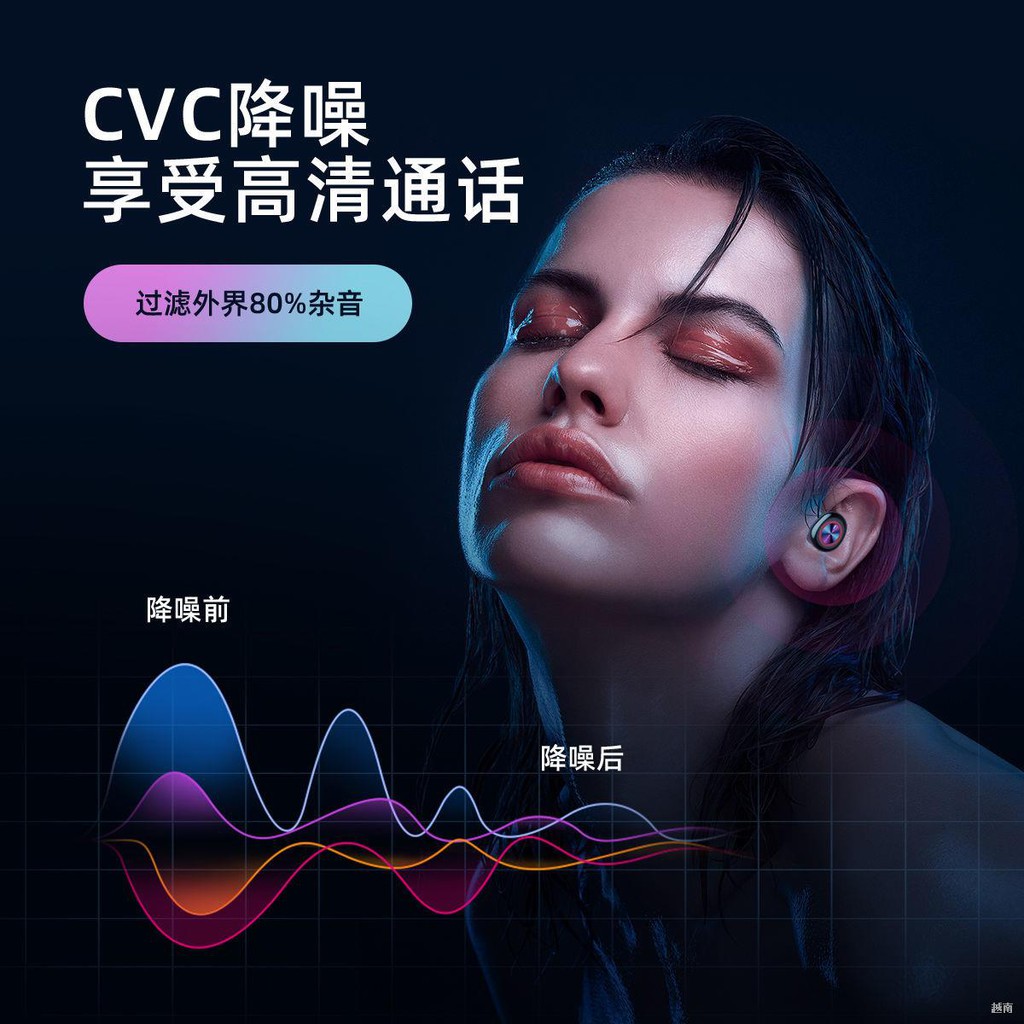 ✺◙♀Người dân Nam Cực Tai nghe Bluetooth kép không dây thực tế mini siêu nhỏ in-earphone thể thao Huawei OPPO Apple v