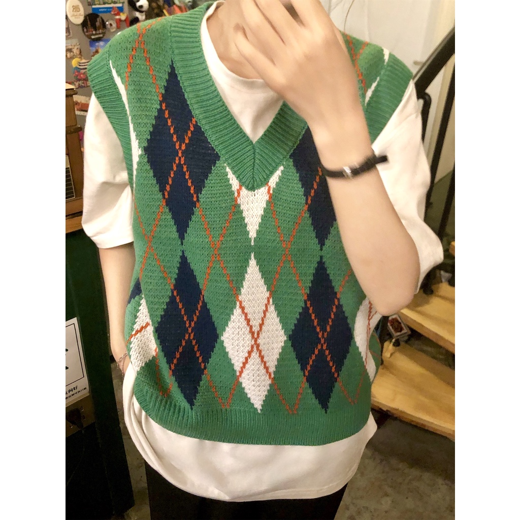 Áo len không tay cổ chữ v họa tiết sọc caro thời trang dành cho nữ
 | BigBuy360 - bigbuy360.vn