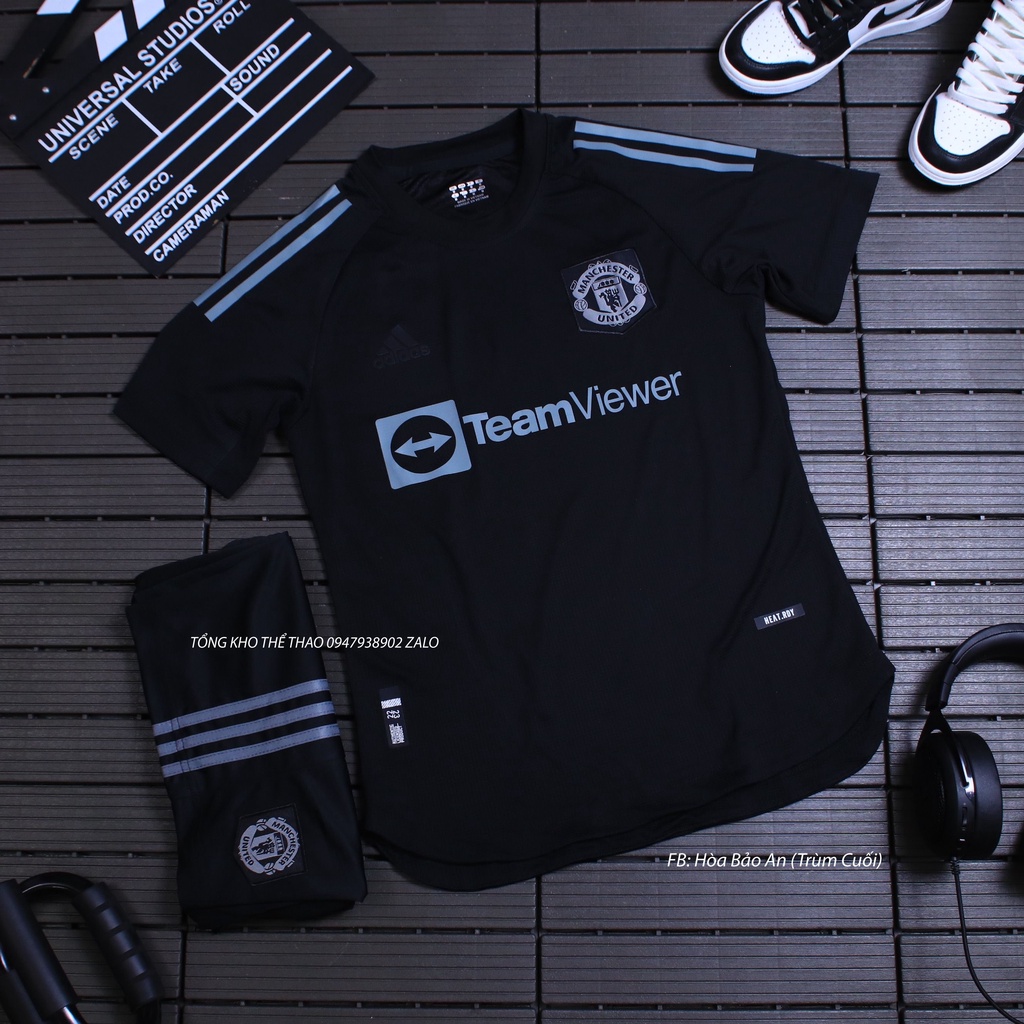 Bộ Quần Áo Bóng Đá Ngắn tay CLB Manchester United Màu Đen 2023 - Set Bộ Quần Áo Đá banh MU 2023