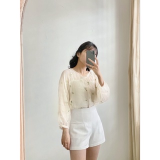 Áo voan thêu hoa nổi