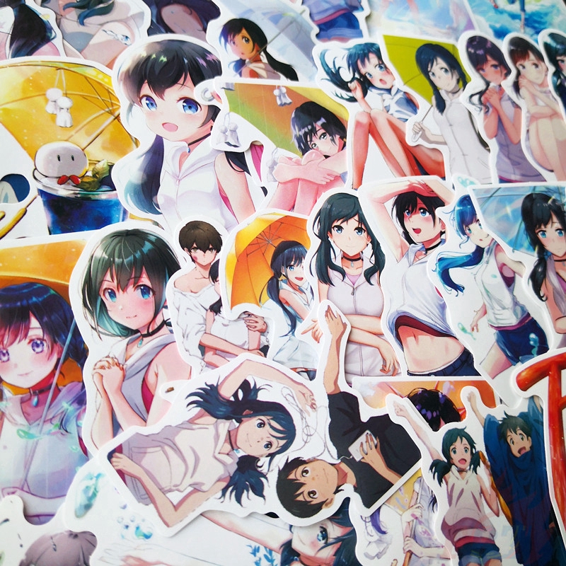 ❉ Tenki No Ko - Weathering with You Stickers ❉ 50Pcs/Set Anime Fashion DIY Mixed Decals Doodle Stickers