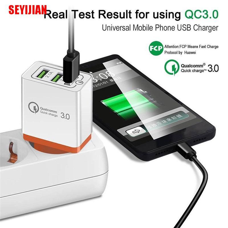 Củ sạc nhanh QC 3.0 3 cổng USB 30W 2018 tiện lợi