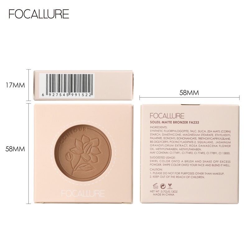 Focallure Bột tạo đường viền Phấn tạo khối che phủ toàn diện kết cấu mềm mịn 40g