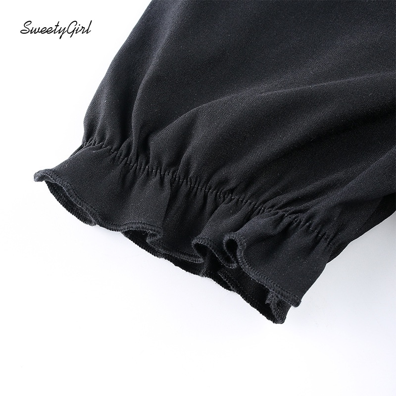 Áo Croptop Cổ Vuông Tay Ngắn Màu Trơn