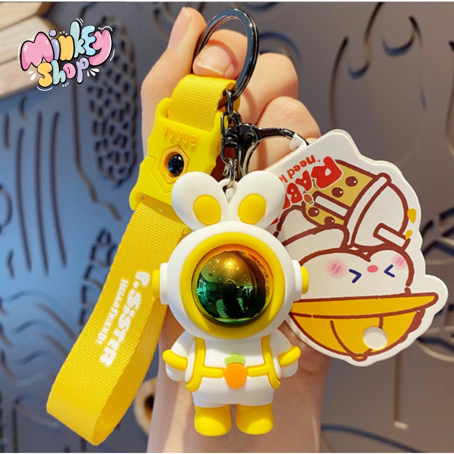 Móc Khóa Đẹp Hình Thỏ Phi Hành Gia Dễ Thương phụ kiện Túi Xách -Minkey