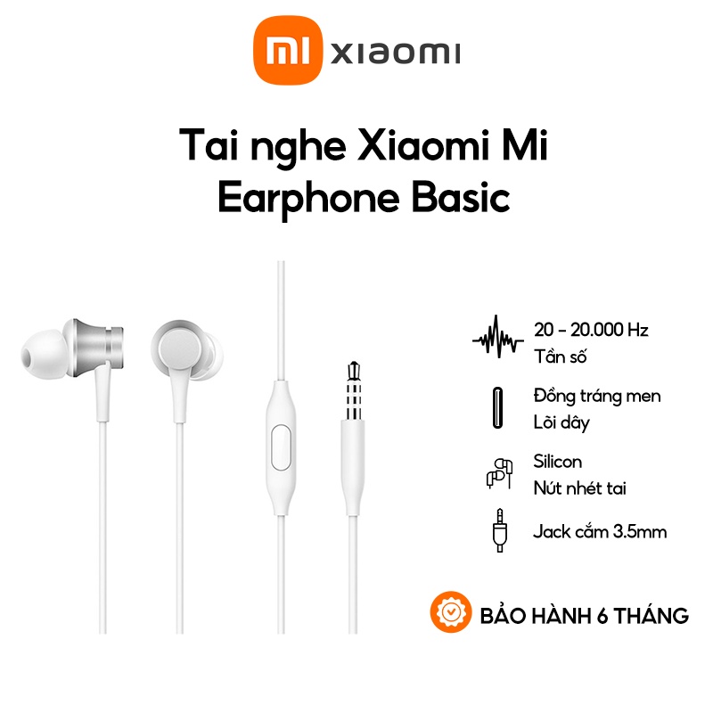 [Mã ELHACE giảm 4% đơn 300K] Tai nghe Xiaomi Mi Earphone Basic (Global Version) | Hàng chính hãng | Bảo hành 6 tháng