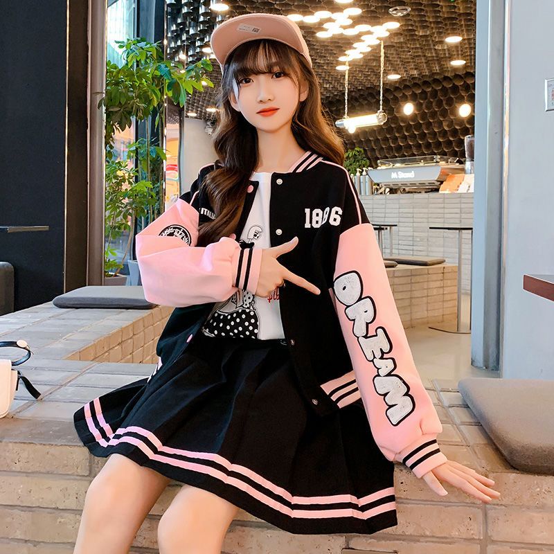 Gmn Fast Ship Set Đồ Thể Thao Hai Món Áo Khoác Bóng Chày Phong Cách Phương Tây Thời Trang Xuân Thu Hàn Quốc 2022 Mới Cho Bé Gái