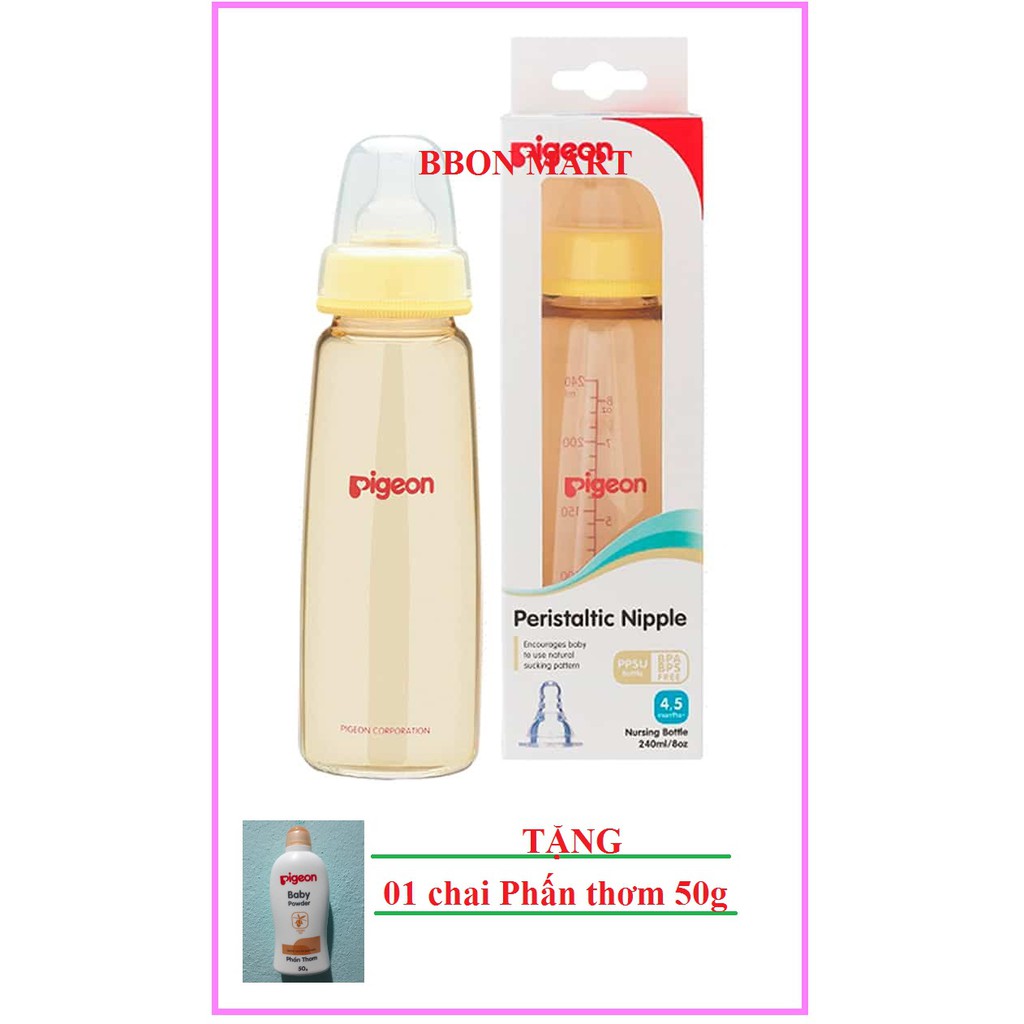 Bình sữa PPSU 160ml cổ hẹp Tặng 01 chai phấn thơm 50g