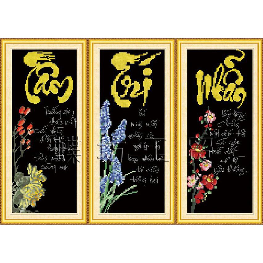 Tranh Thêu Chữ Thập 3D Tâm Trí Nhẫn 222316 (KHÁCH TỰ THÊU) KT:22X41CM