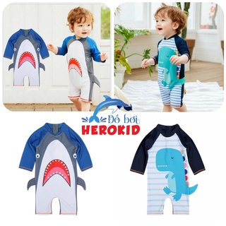 Bộ đồ bơi liền thân hoạ tiết cá mập, khủng long -Đồ bơi liền thân trẻ em