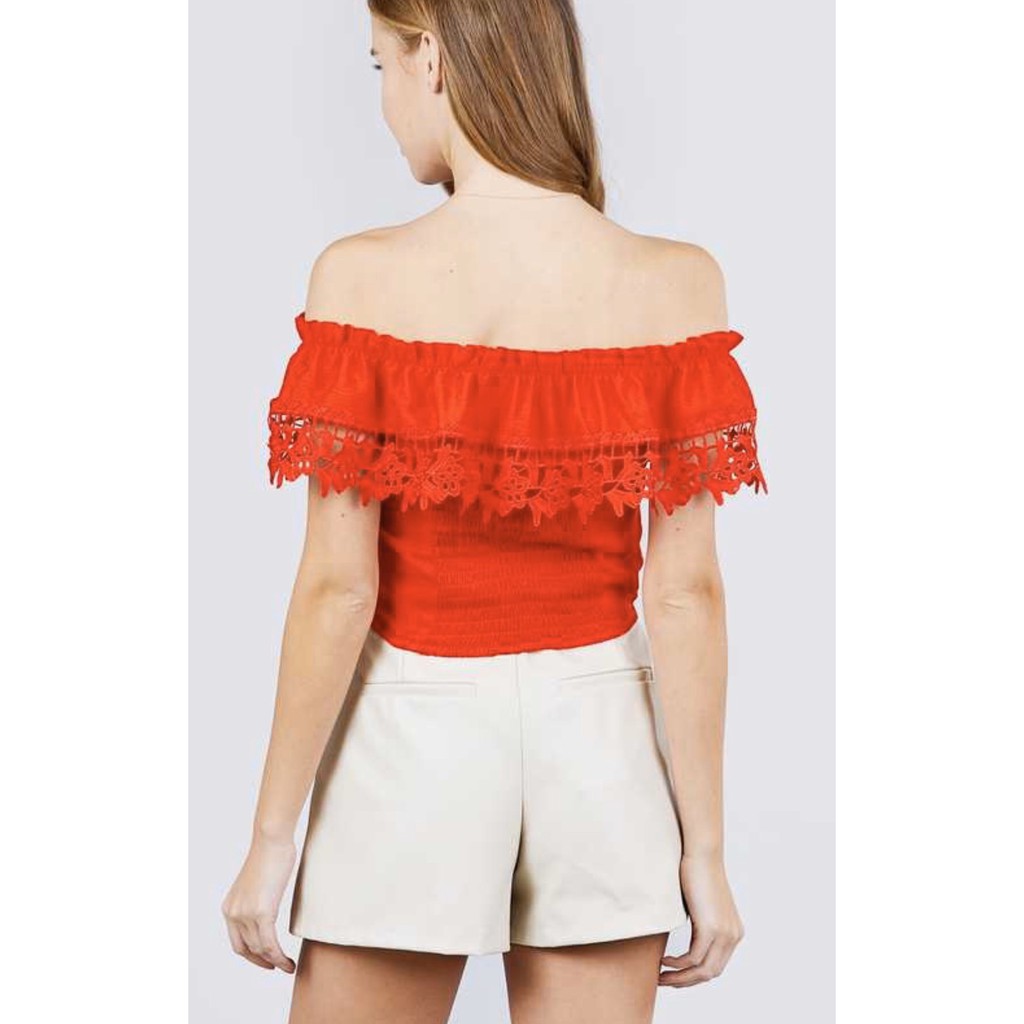 Áo croptop bẹt vai Active xuất xịn