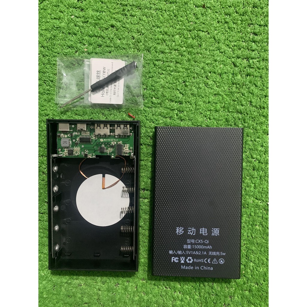 Box sạc dự phòng không dây 5W 18650 Model CX5-Qi(CHƯA CÓ PIN)(Có thể tháo lắp để thay pin dể dàng)