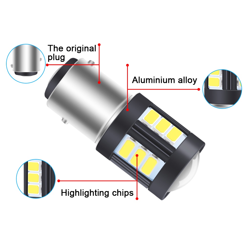 1 Đèn Phanh LED 1156 1157 7440 7443 5730 18 3156 3157 BA15S P21W Chất Lượng Cao