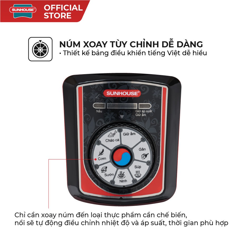 Nồi Áp Suất Điện Đa Năng SUNHOUSE SHD1755 900W ( Dung tích 5L )