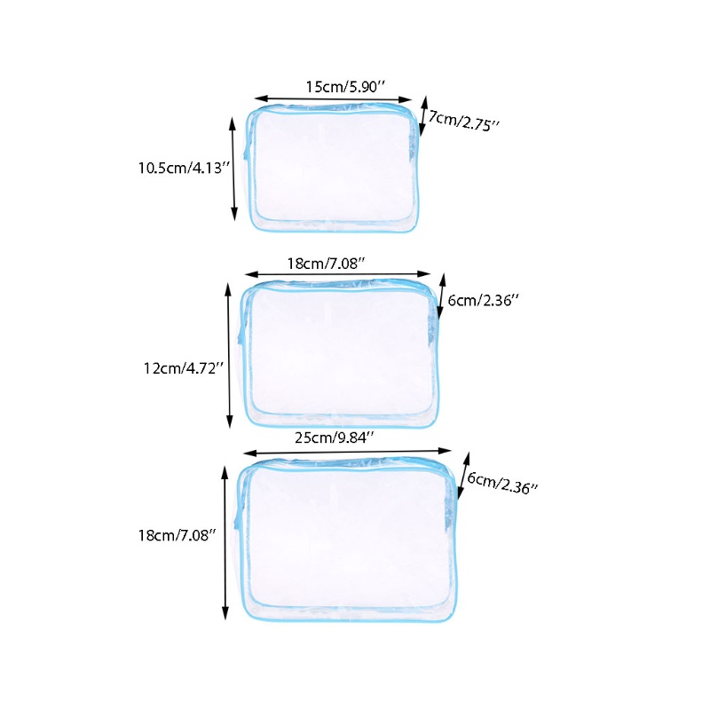 Túi Đựng Mỹ Phẩm Bằng PVC Trong Suốt Chống Thấm Nước Tiện Dụng Mang Theo Du Lịch