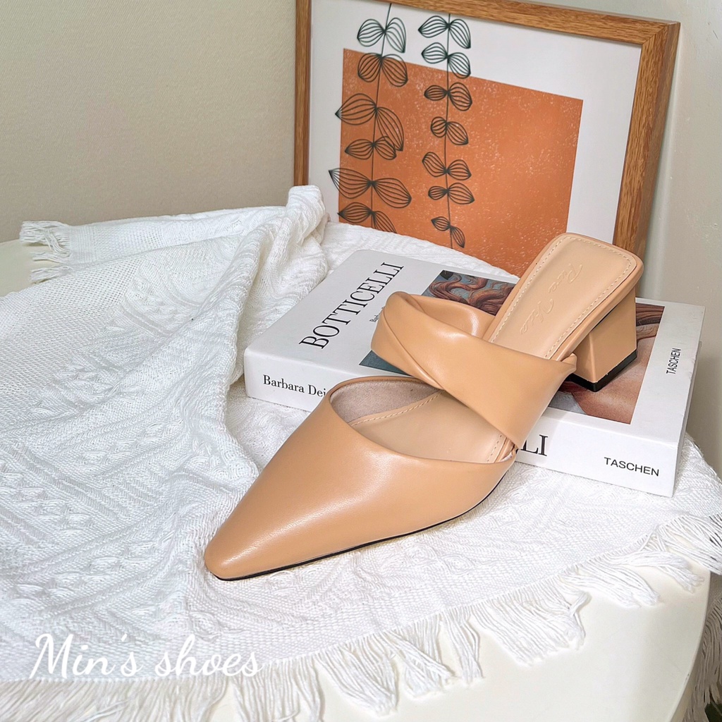 Min's Shoes - Giày Sục Gót Vuông Cao Cấp S447