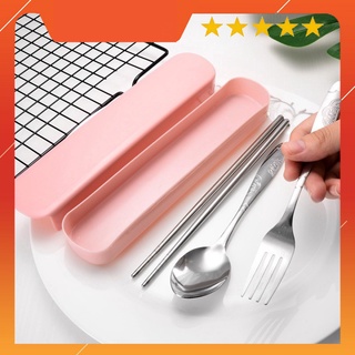 Bộ thìa đũa dĩa inox có hộp đựng xinh xắn 88085 gì cũng có vp88