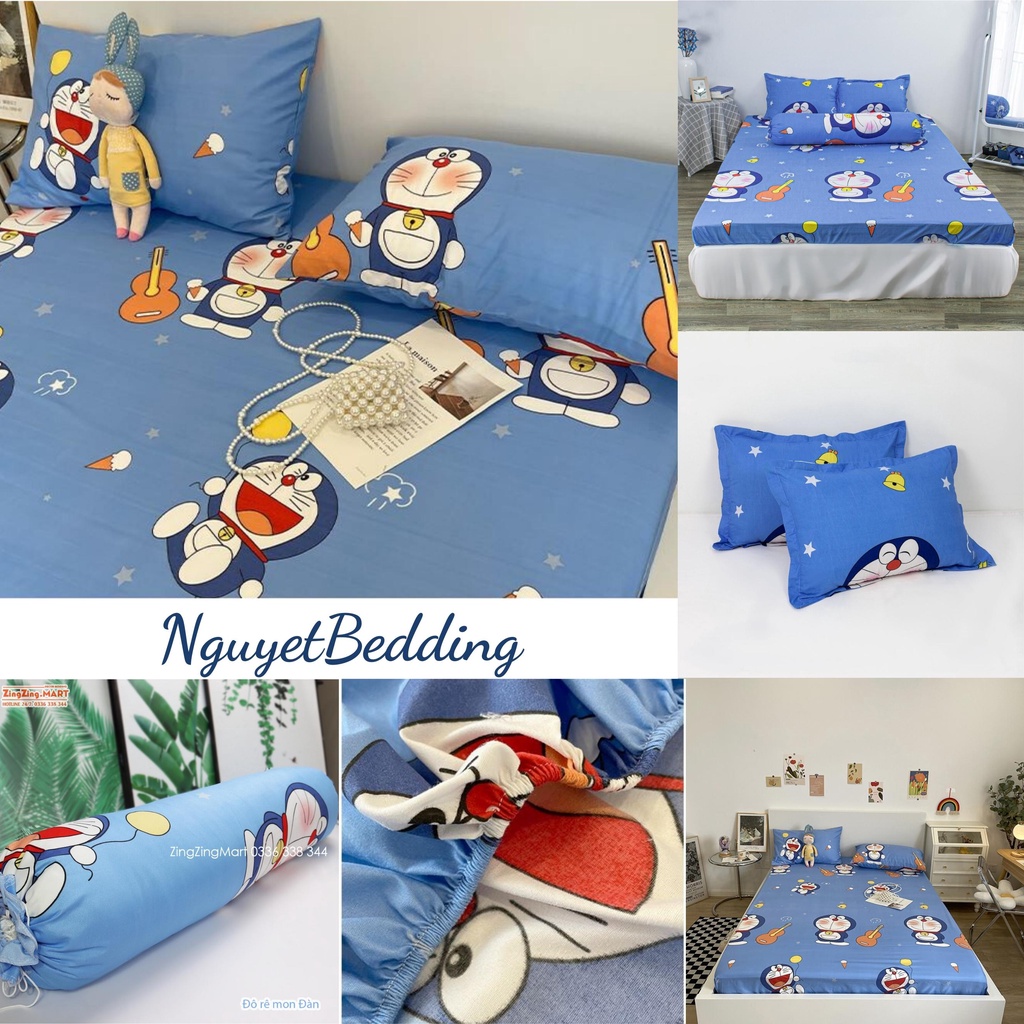 Bộ Ga Gối 4 món - Drap giường cao cấp - 1 Ga + 2 vỏ gối nằm + 1 vỏ gối ôm - M2/M6/M8/2M2 - Ga gối NguyetBedding | BigBuy360 - bigbuy360.vn