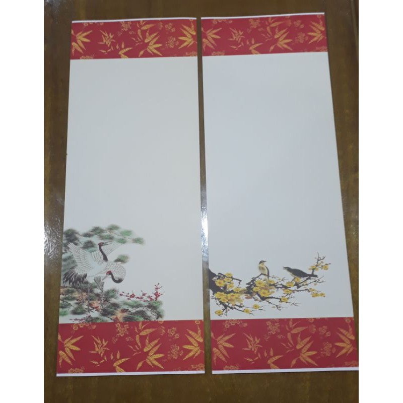 combo 10 tờ Giấy viết thư pháp kích thước 20x55cm, bao gồm cả nẹp treo, có 7 mẫu dưới đây.