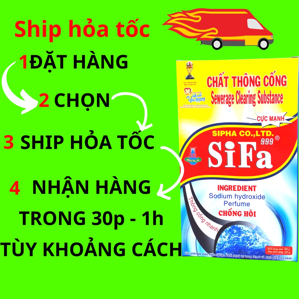 Bột thông bồn cầu, bột thông cống, bột thông cống cực mạnh, thông bồn cầu, Sifa999 200gr-300gr