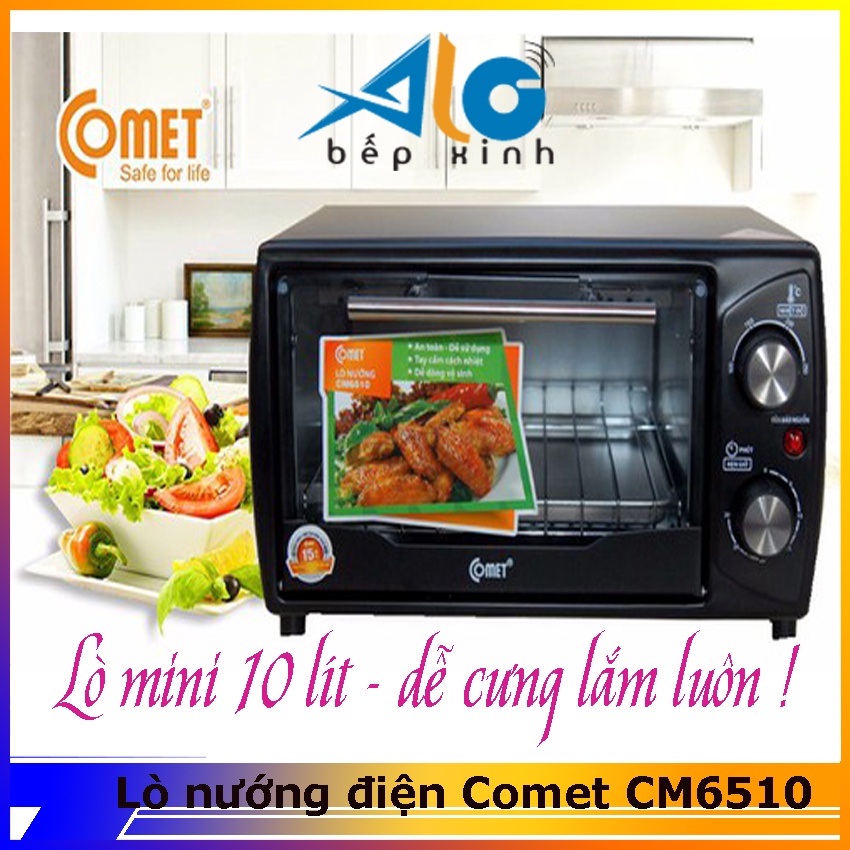 Lò nướng điện mini Comet CM6510 - Dung tích 10L - Nướng được con gà 1 kg - BH 1 năm -  Alo Bếp xinh