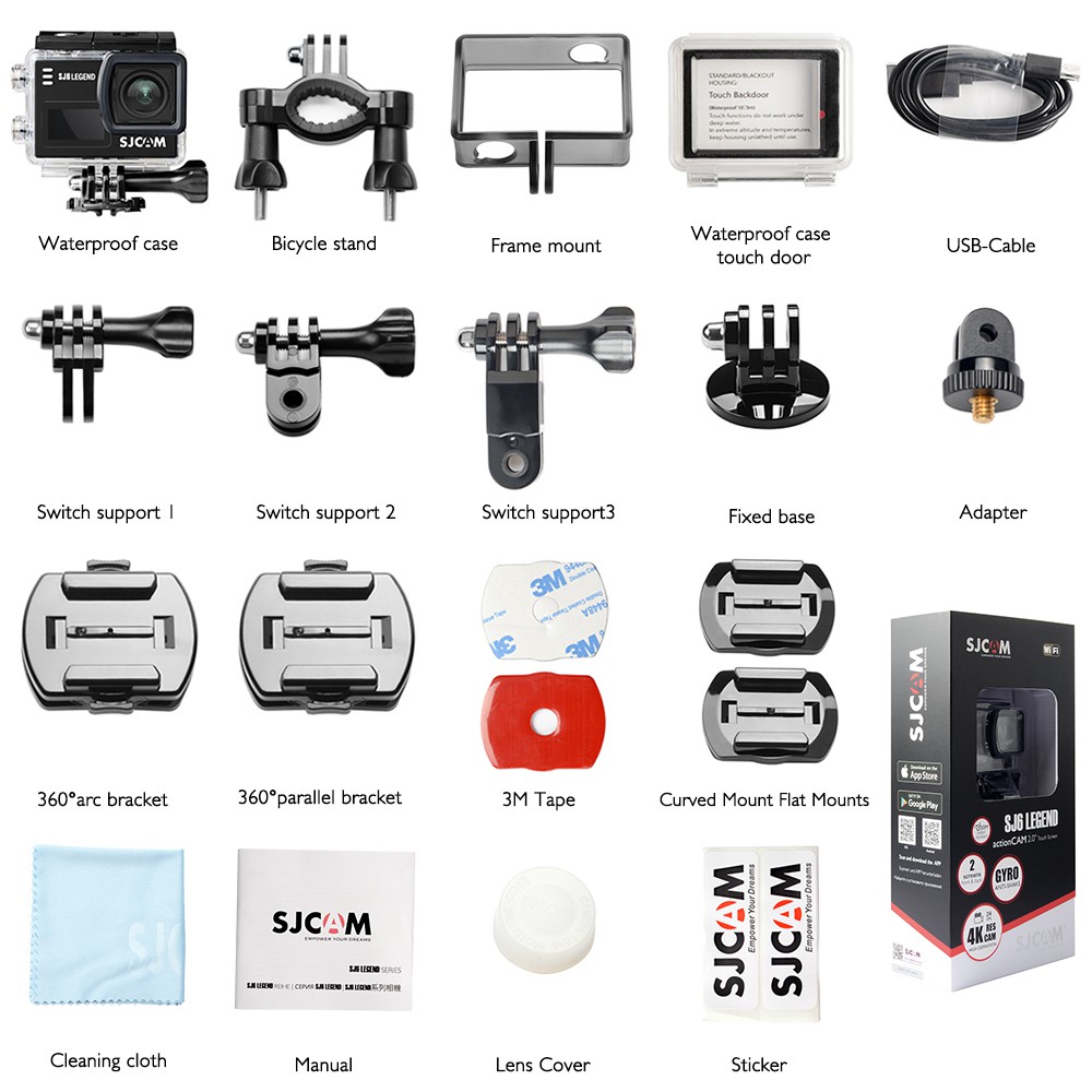Camera hành trình SJCAM  SJ4000 Wifi / SJ6 Legend wifi 4K - Máy quay hành động cảm biến hình ảnh 12MP