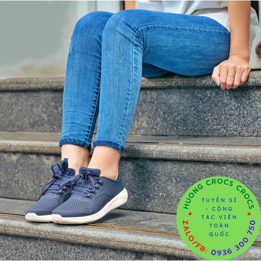 GIÀY NHỰA CROCS LITERIDE PACER XỊN ĐÉT CHO NAM MÀU NAVY FULL BOX
