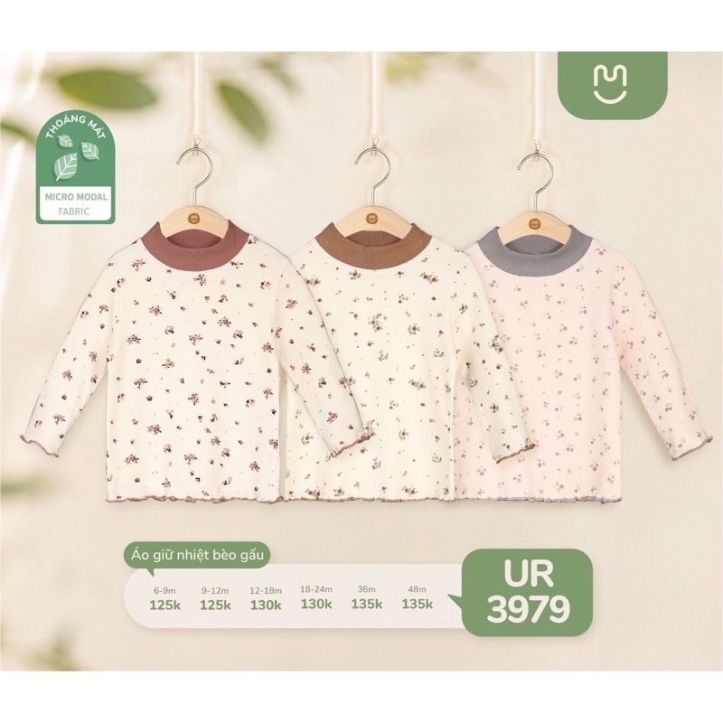 UALAROGO - Áo giữ nhiệt Ualarogo bèo gấu cho bé gái