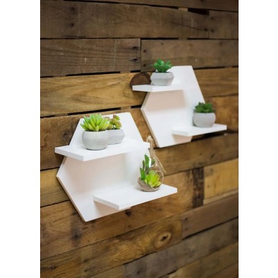 Kệ trang trí treo tường hình LỤC GIÁC 30*25*15cm - KỆ DÁN TƯỜNG