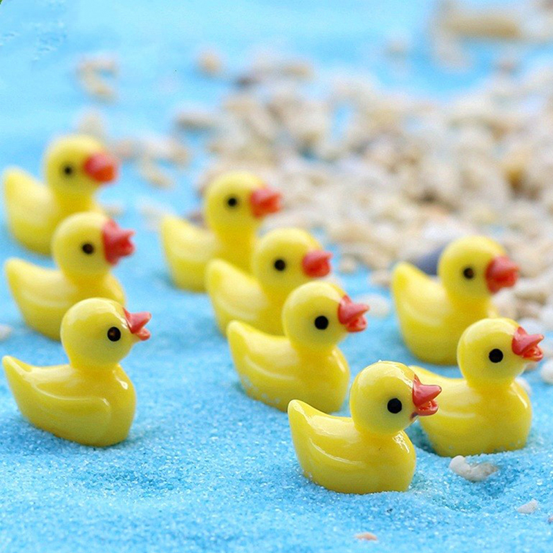 Bộ 10 chú vịt nhựa mini trang trí dễ thương