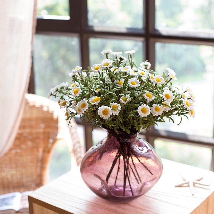 Bó Hoa Cúc Giả 8 Bông Bằng Xốp PE Trang Trí Nhà Cửa / Văn Phòng / Tiệc Cưới DIY