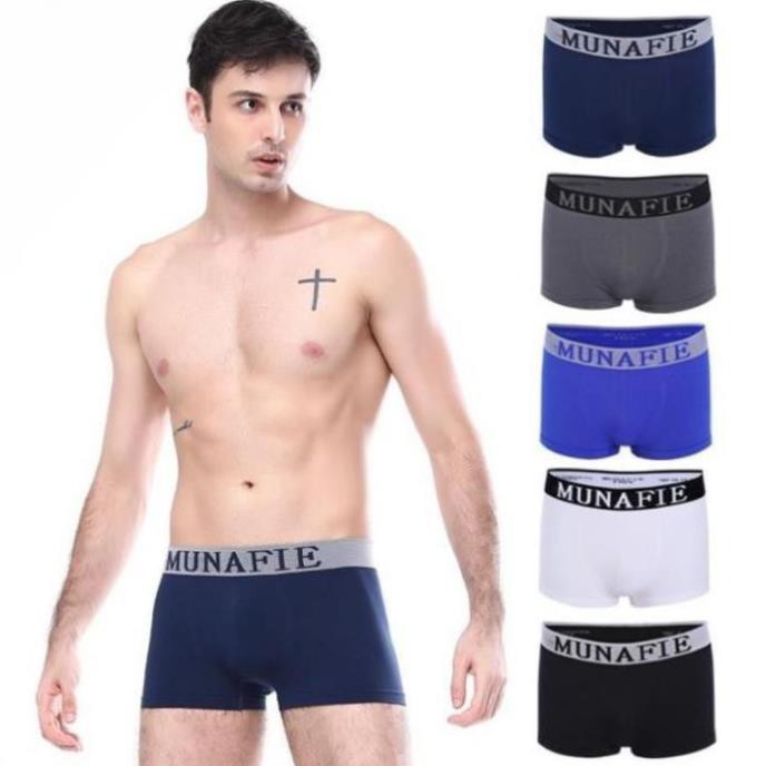 [SALE SỐC] Quần Lót Nam Boxer Munafie Chất Dệt Kim Co Giãn 4 Chiều + Mỗi Quần Một Túi Zip Sang Trọng