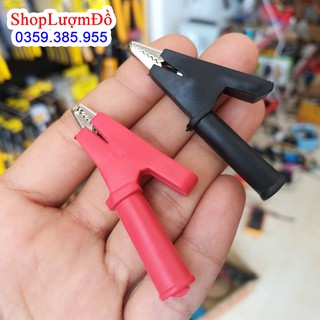 Kẹp cá sấu mini loại xịn, kẹp khít (1 cặp đỏ đen)