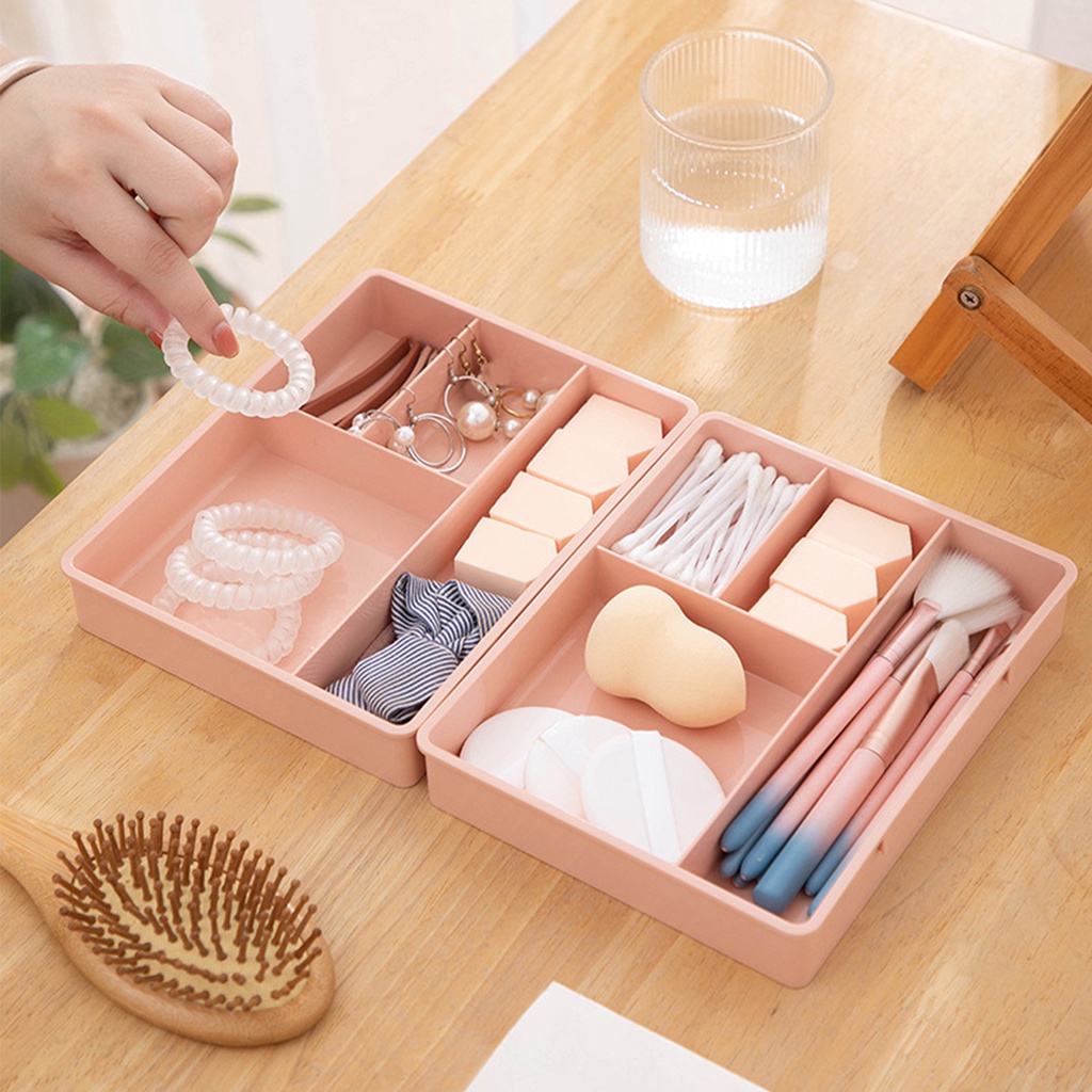 Khay Nhựa PP Chia 4 Ngăn Đựng Đồ Chống Bụi Tiện Dụng