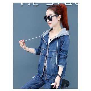 Áo khoác jean nữ phối dây kéo ak636