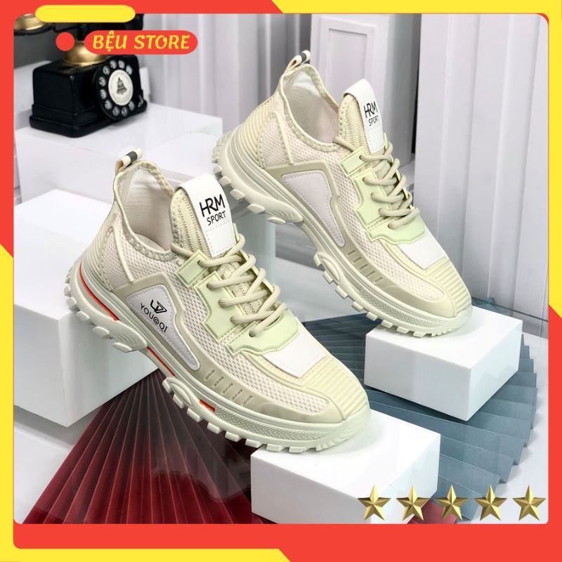 Giày Nam Sneaker ⚜️Bệu Store⚜️ Giày Nam Thoáng Khí Cổ Thấp Đế Cao Su Đúc Thời Trang Năng Động