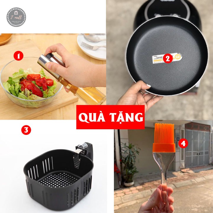 Nồi chiên không dầu Galuz Lux 01- TẶNG Giỏ Chiên Thay Thế, Bình Xịt Dầu, Chổi phết dầu, Khay Nướng Bánh (4 Món)