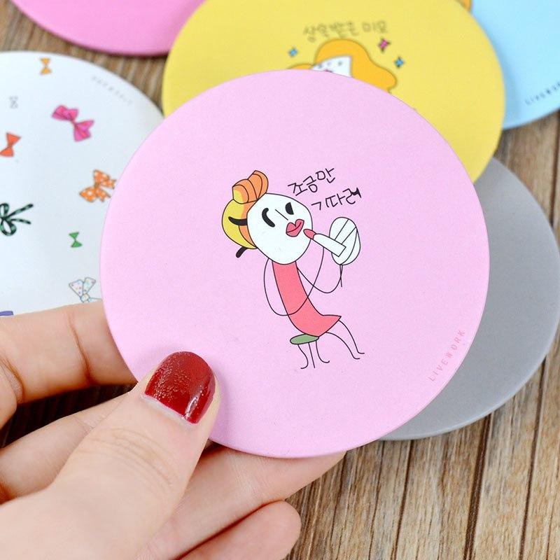 Gương trang điểm mini siêu cute cầm tay bỏ túi Hàn Quốc tiện lợi 1480 the gioi tiện ích 88