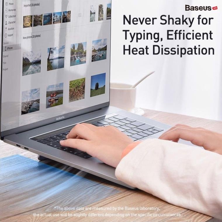 Đế Nâng Macbook Tản Nhiệt Laptop Baseus Papery Notebook Holder Siêu Mòng, Nhẹ, Dể Xếp Gọn, Hợp Kim Aluminum
