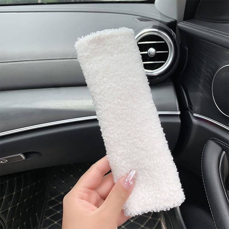 Safety Belt Shoulder Pad Lambswool Cute Car Car Interior Set Cartoon Car Safety Belt Protective Case for Women VWXk