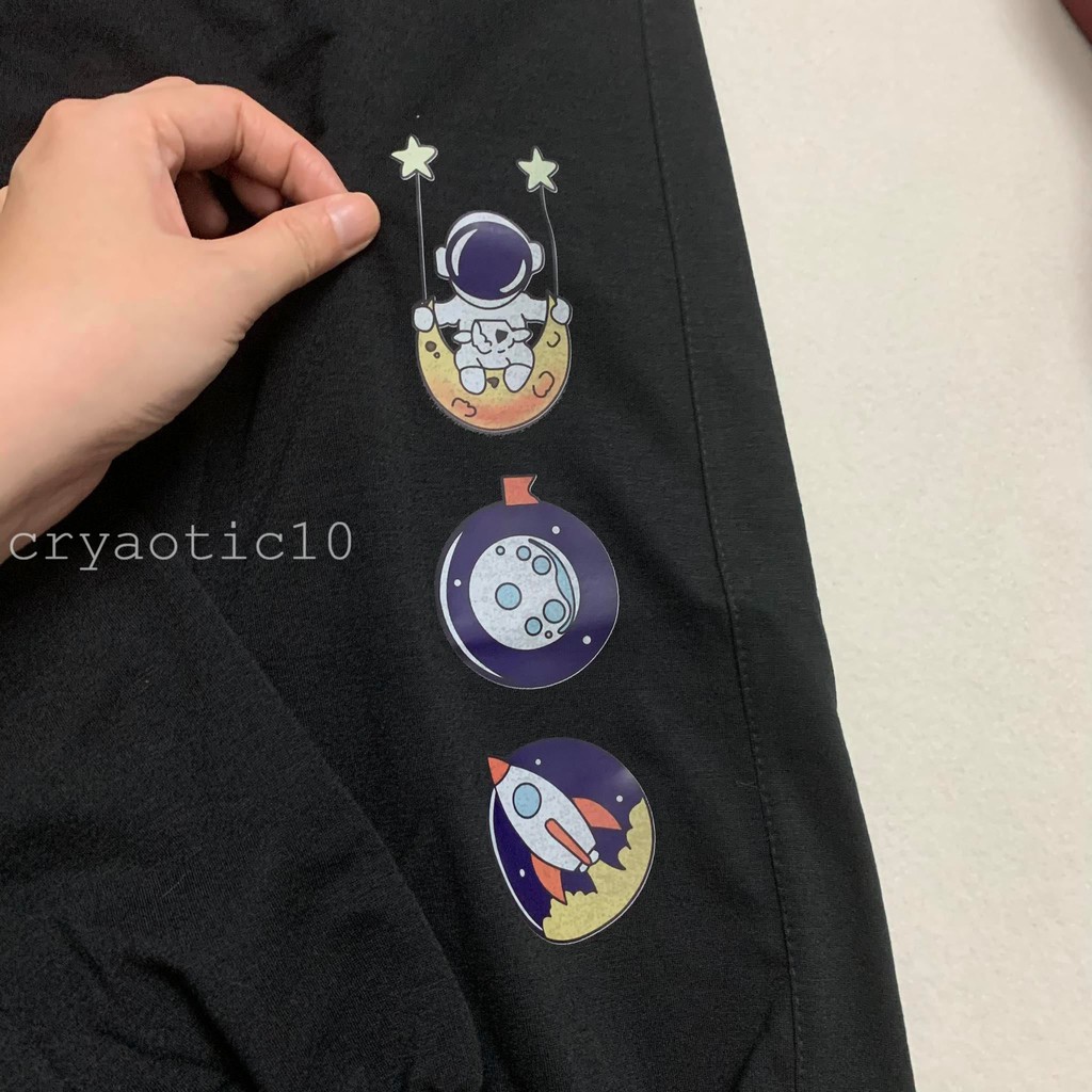 [Kèm hình thật] Quần jogger in logo vủ trụ space quần ống bo unisex Cryaotic10