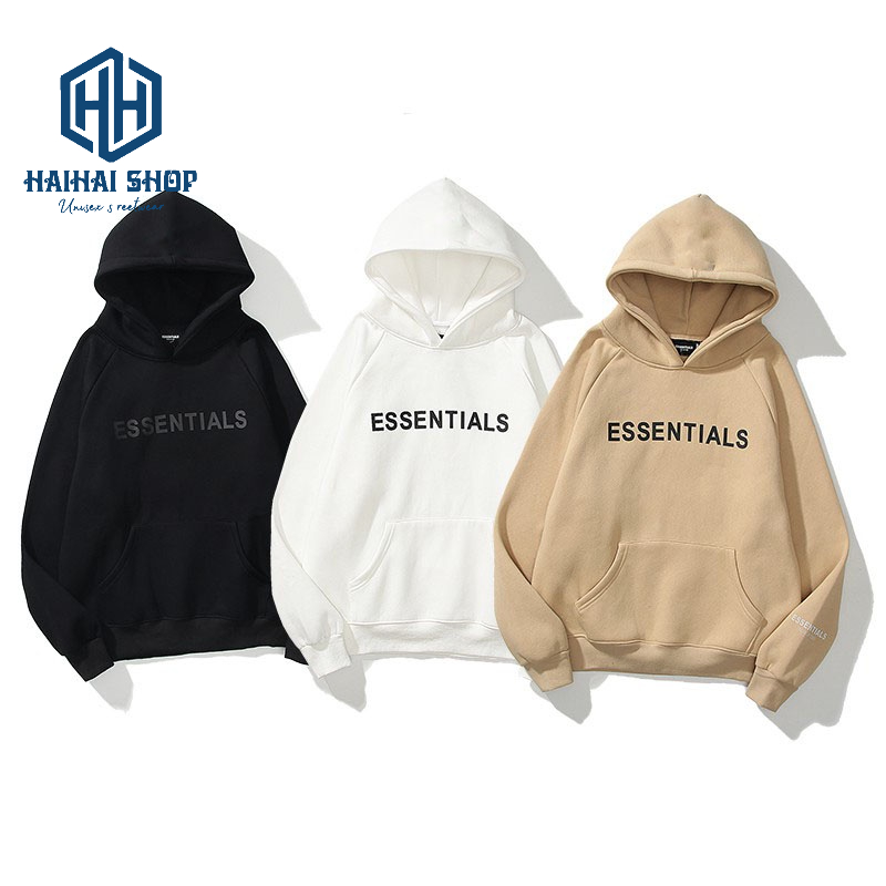 Áo Hoodie Essentials Nam Nữ Form Rộng Khoác Nỉ Sweater Unisex Zip Nhiều Màu Nhiều Size.