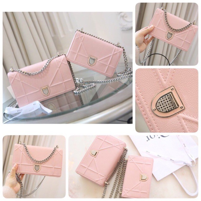 Túi đeo chéo khoá bạc hộp vuông da sần lì hàng cao cấp