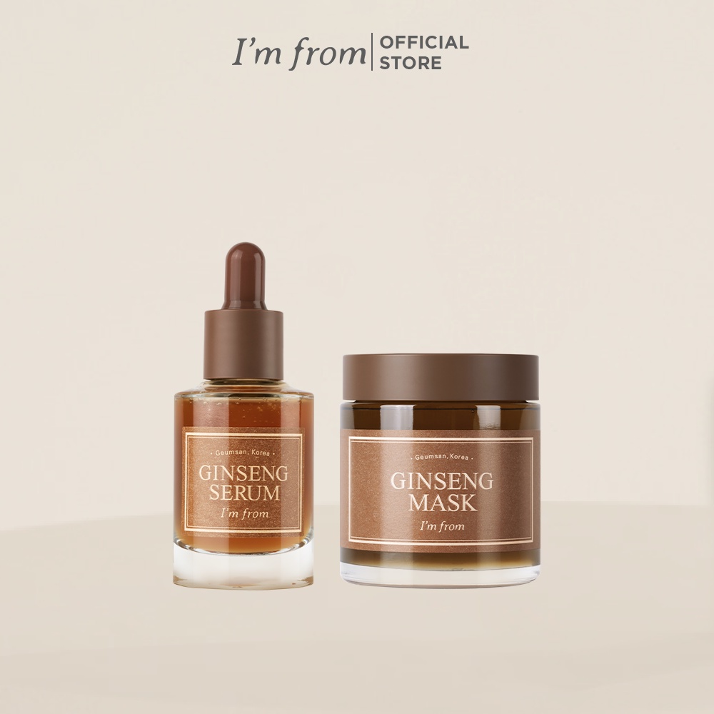 Combo Ginseng Mặt nạ nhân sâm I'm From Ginseng Mask 120g+Tinh chất nhân sâm I'm From Ginseng Serum 30ml